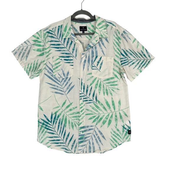 Roark Revival Other - Roark Revival Palm Print Button Down Shirt Men Size XL Short Sleeve 100% Cotton
